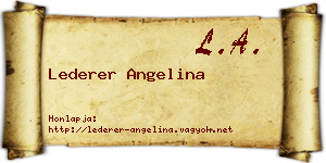 Lederer Angelina névjegykártya